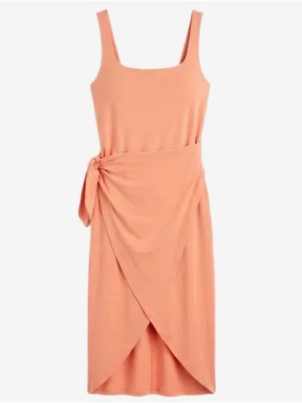 Wilfred Sleeveless Wrap Midi Dress in Peach